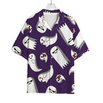 Cartoon Ghost Pattern Print Rayon Hawaiian Shirt