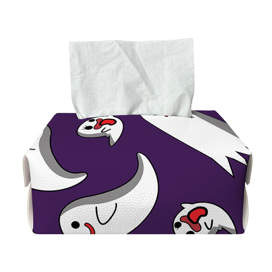 Cartoon Ghost Pattern Print Rectangle Tissue Box Cover