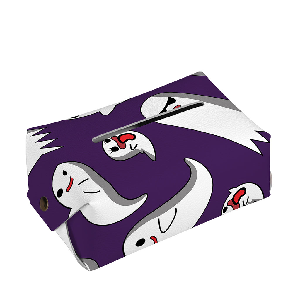 Cartoon Ghost Pattern Print Rectangle Tissue Box Cover