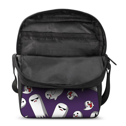Cartoon Ghost Pattern Print Rectangular Crossbody Bag