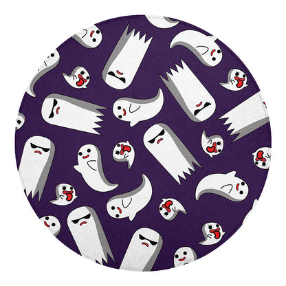Cartoon Ghost Pattern Print Round Blanket