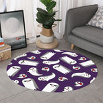 Cartoon Ghost Pattern Print Round Rug