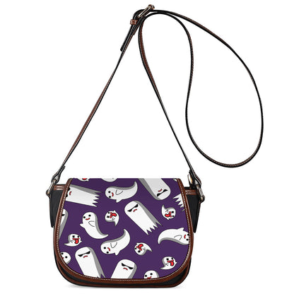 Cartoon Ghost Pattern Print Saddle Bag