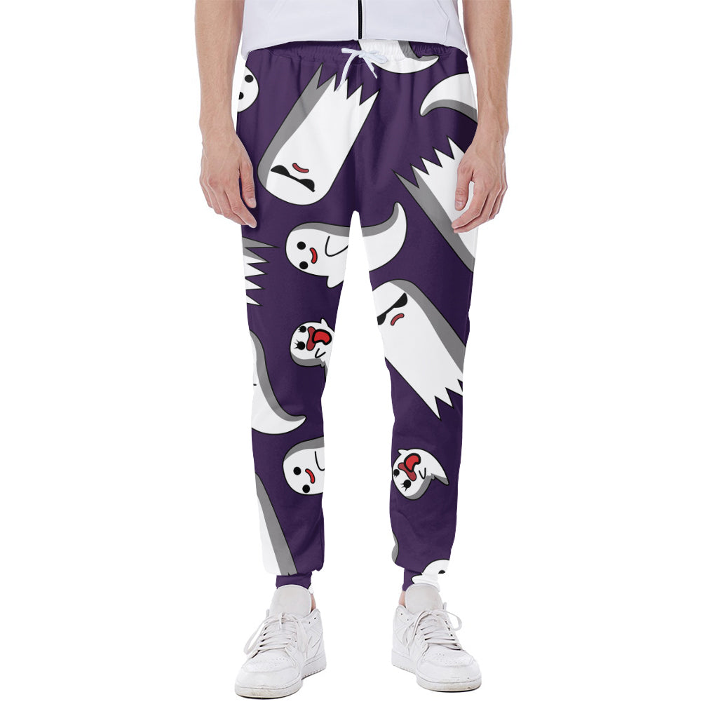 Cartoon Ghost Pattern Print Scuba Joggers