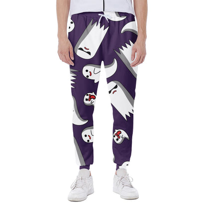 Cartoon Ghost Pattern Print Scuba Joggers
