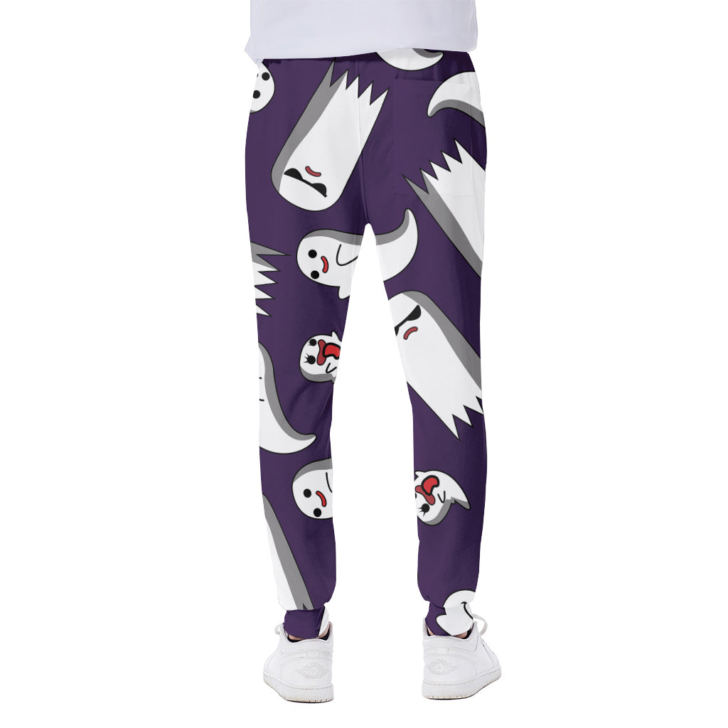 Cartoon Ghost Pattern Print Scuba Joggers