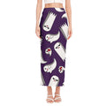 Cartoon Ghost Pattern Print Side Slit Maxi Skirt