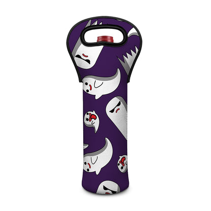 Cartoon Ghost Pattern Print Single Neoprene Wine Tote
