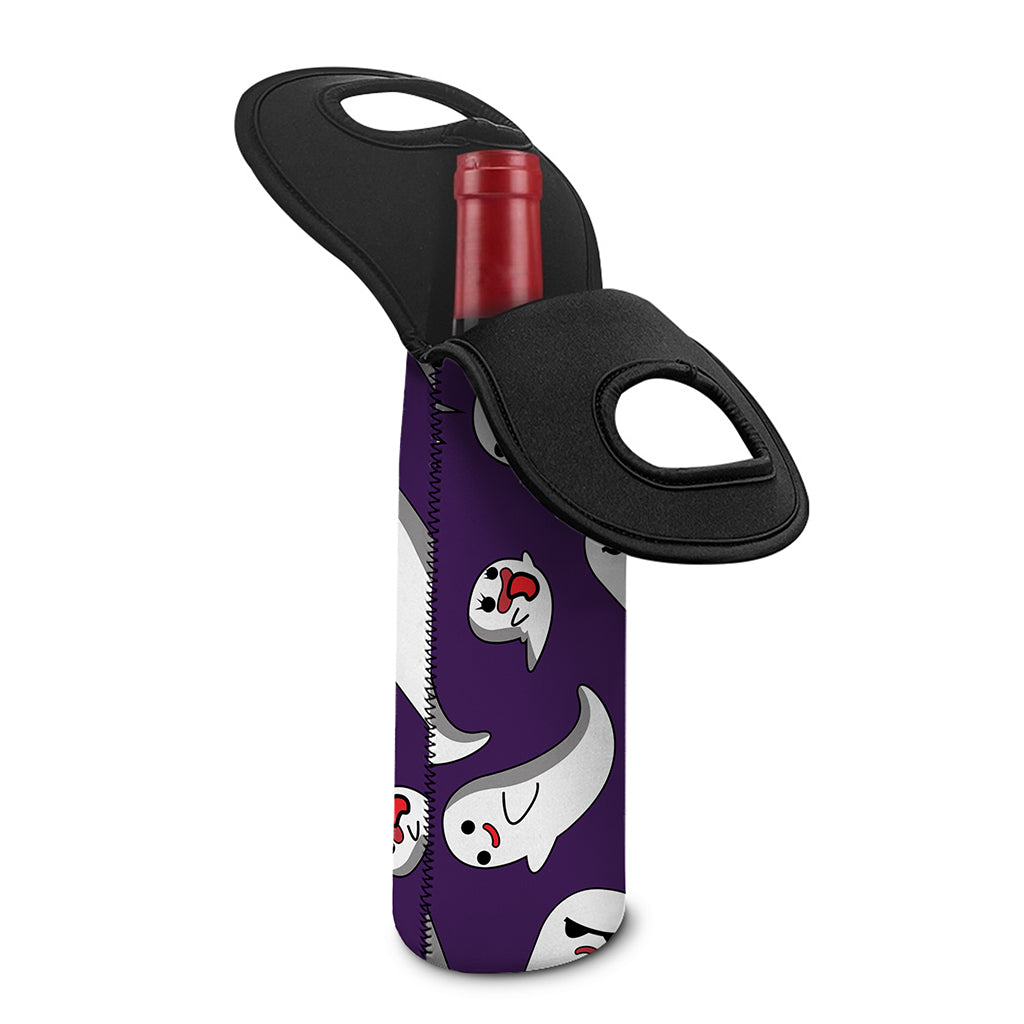 Cartoon Ghost Pattern Print Single Neoprene Wine Tote