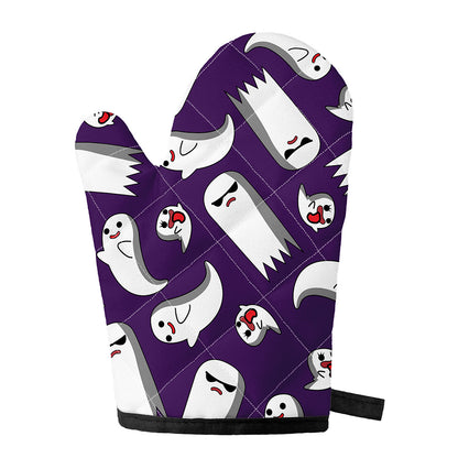 Cartoon Ghost Pattern Print Single Oven Mitt