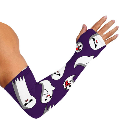 Cartoon Ghost Pattern Print Sun Protection Arm Sleeves