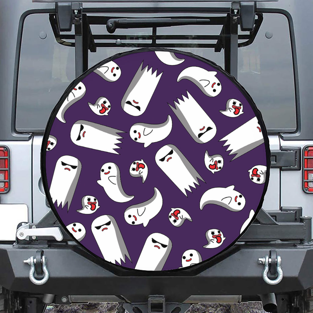 Cartoon Ghost Pattern Print Tire Cover