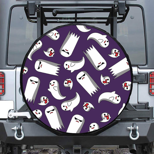 Cartoon Ghost Pattern Print Tire Cover