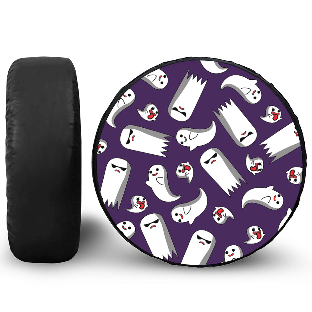 Cartoon Ghost Pattern Print Tire Cover