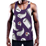 Cartoon Ghost Pattern Print Training Tank Top