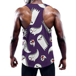 Cartoon Ghost Pattern Print Training Tank Top