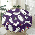 Cartoon Ghost Pattern Print Waterproof Round Tablecloth
