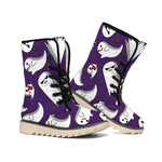 Cartoon Ghost Pattern Print Winter Boots