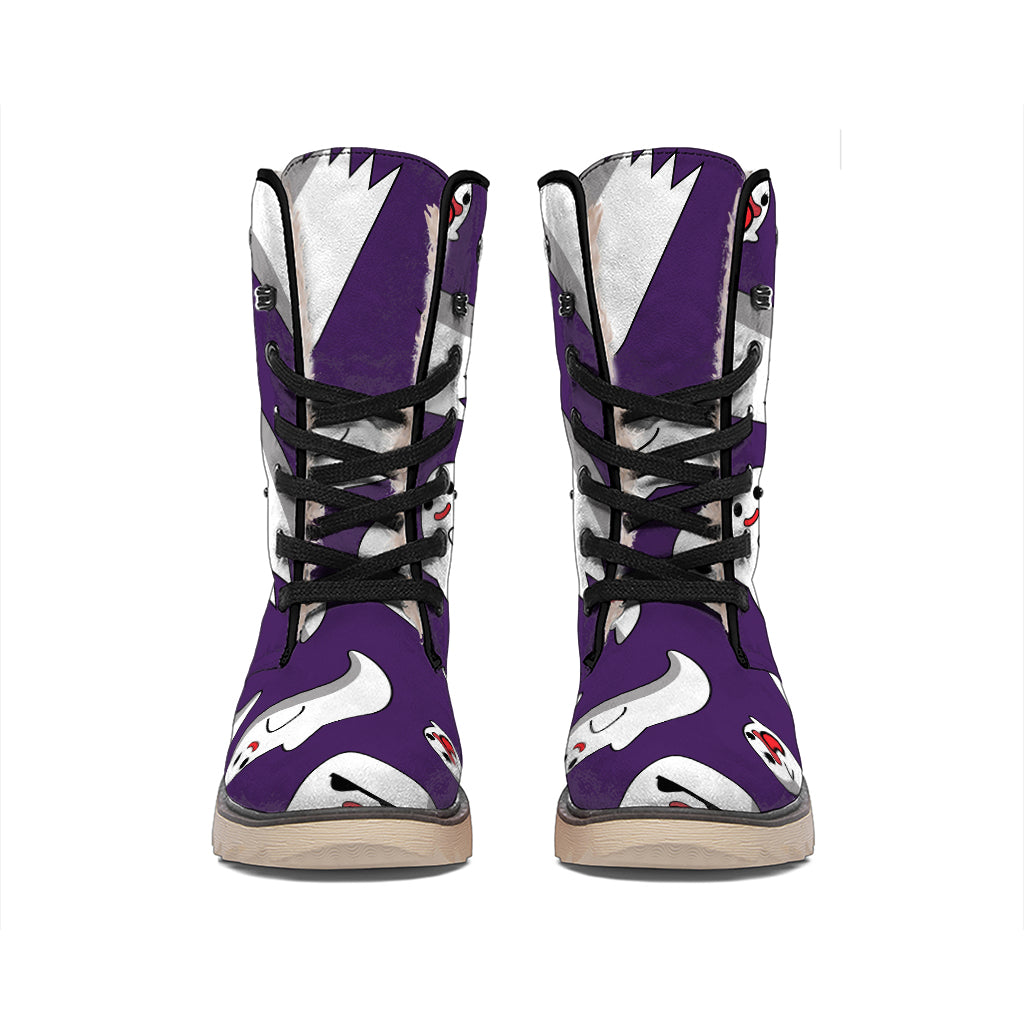 Cartoon Ghost Pattern Print Winter Boots