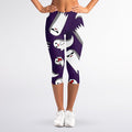 Cartoon Ghost Pattern Print Women's Capri Leggings