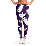 Cartoon Ghost Pattern Print Women's Leggings
