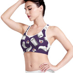 Cartoon Ghost Pattern Print Women's Sports Bra