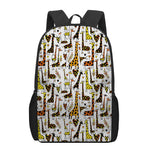 Cartoon Giraffe Pattern Print 17 Inch Backpack