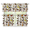 Cartoon Giraffe Pattern Print 3 Piece Kitchen Curtains
