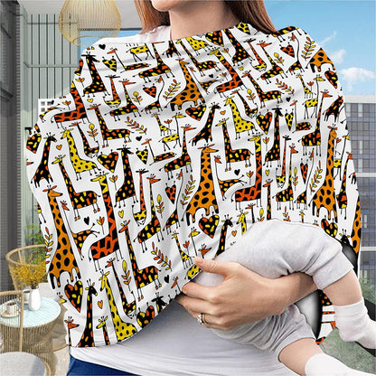 Cartoon Giraffe Pattern Print Baby Seat Cover