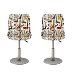 Cartoon Giraffe Pattern Print Bar Stool Covers