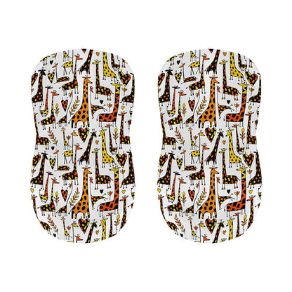 Cartoon Giraffe Pattern Print Bar Stool Covers