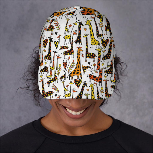 Cartoon Giraffe Pattern Print Baseball Cap