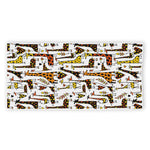 Cartoon Giraffe Pattern Print Beach Towel