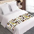 Cartoon Giraffe Pattern Print Bed Runner