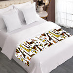 Cartoon Giraffe Pattern Print Bed Runner