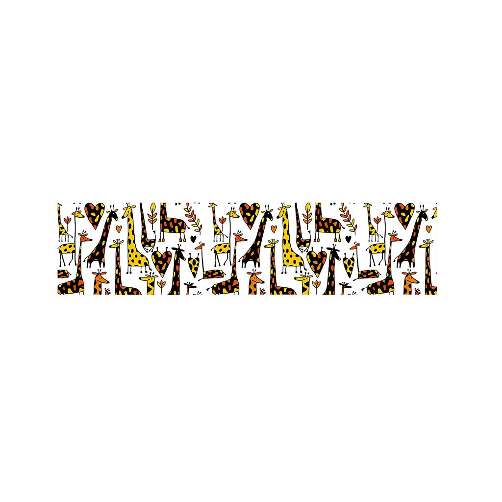 Cartoon Giraffe Pattern Print Bed Runner