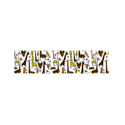 Cartoon Giraffe Pattern Print Bed Runner