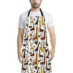 Cartoon Giraffe Pattern Print Bib Apron With Pocket