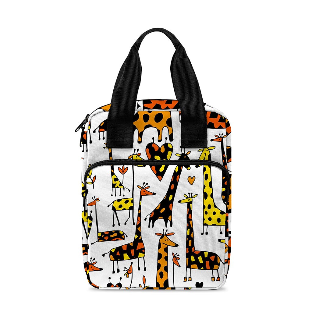Cartoon Giraffe Pattern Print Bible Tote Bag