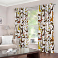 Cartoon Giraffe Pattern Print Dimout Grommet Curtains