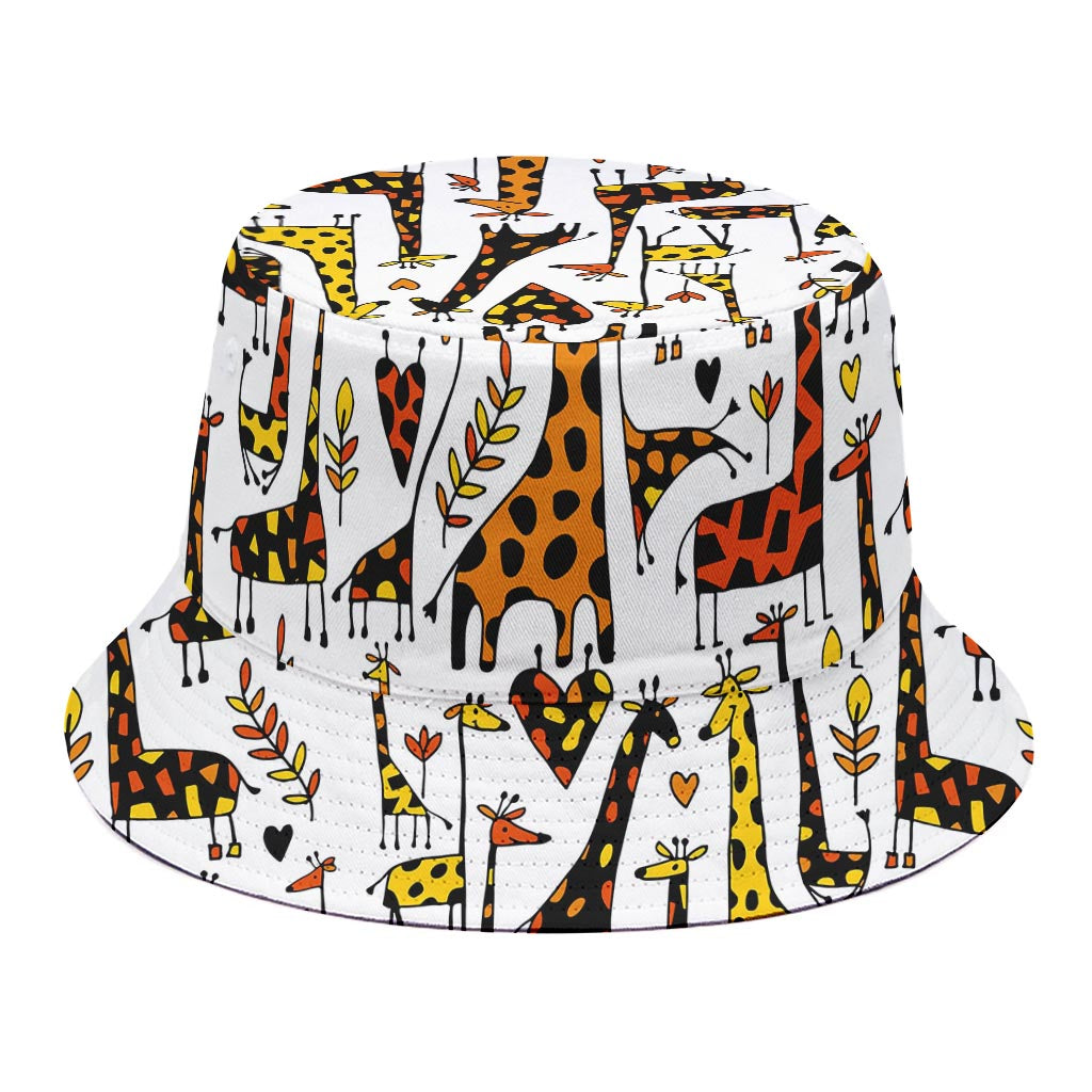 Cartoon Giraffe Pattern Print Bucket Hat