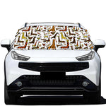 Cartoon Giraffe Pattern Print Car Windshield Snow Cover