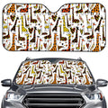 Cartoon Giraffe Pattern Print Car Windshield Sun Shade