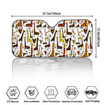 Cartoon Giraffe Pattern Print Car Windshield Sun Shade