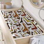 Cartoon Giraffe Pattern Print Changing Pad Cover