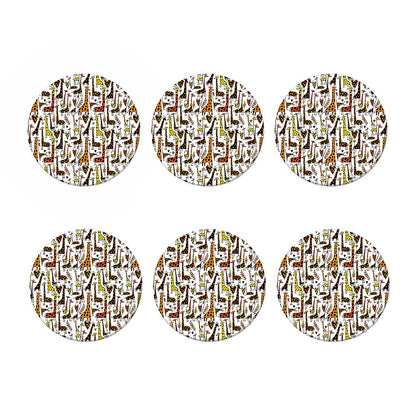 Cartoon Giraffe Pattern Print Coaster Set