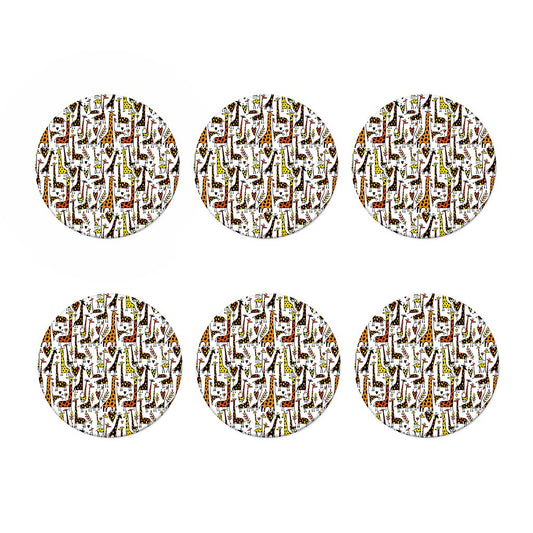 Cartoon Giraffe Pattern Print Coaster Set