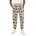 Cartoon Giraffe Pattern Print Cotton Sweatpants