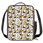 Cartoon Giraffe Pattern Print Crossbody Lunch Bag