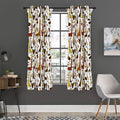 Cartoon Giraffe Pattern Print Grommet Curtain Panels